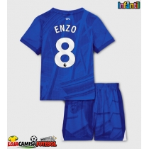 Camisa de Futebol Chelsea Enzo Fernandez #8 Equipamento Principal Infantil 2025-26 Manga Curta (+ Calças curtas)